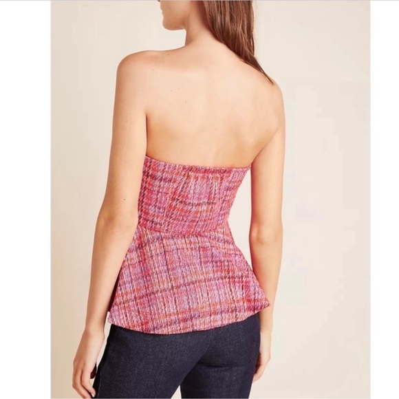 Anthropologie Smocked Peplum Blouse in Pink and Orange - Picture 3 of 10